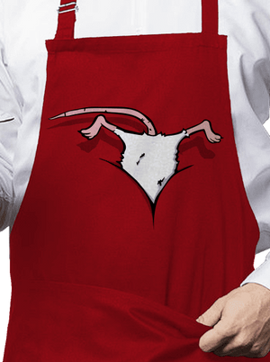 Egér a dekoltázsban kötény Red