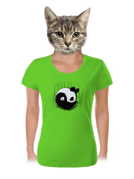 Két alvó panda női póló Apple Green