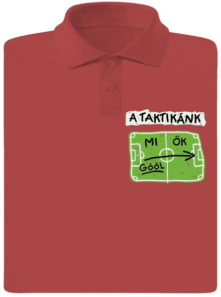 A futballtaktikánk férfi pólóingek Burgundy
