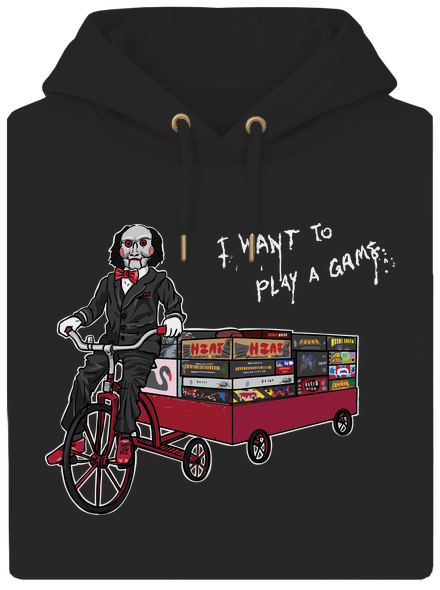 I want to play a game unisex prémium pulóver Dark Black