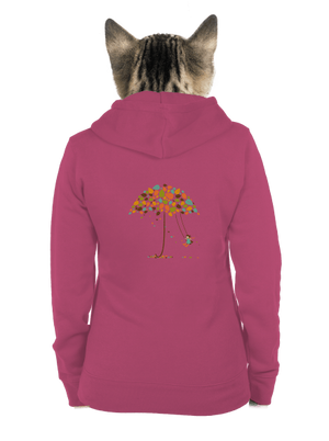 Ősz cipzáras női pulóver Magenta