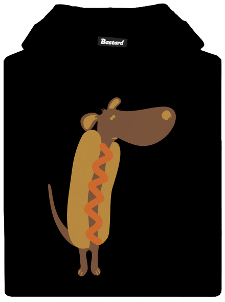 Hot dog gyerek kenguruzsebes pulóver Black
