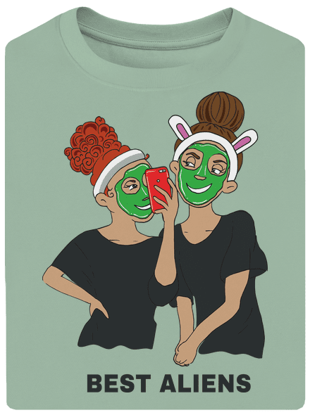 Best aliens unisex túlméretezett póló Sage