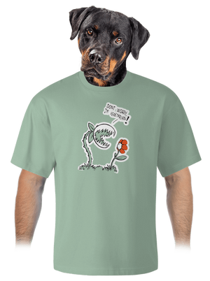 Vegetáriánus unisex túlméretezett póló Sage