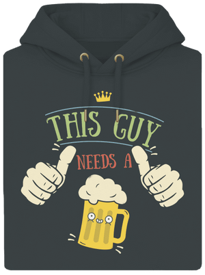 This guy needs a beer unisex prémium pulóver Charcoal
