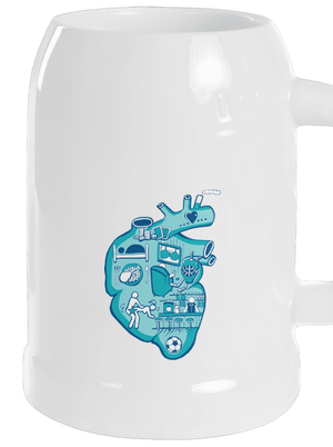 Érte dobog a szív söröskorsó White