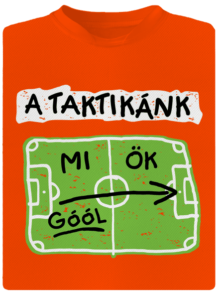 A futballtaktikánk férfi sportpóló Neon Orange