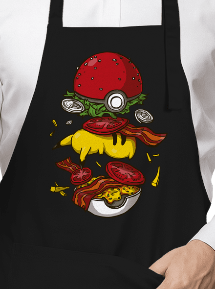 Pokémon burger kötény Black