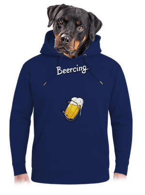 Beercing unisex prémium pulóver Navy