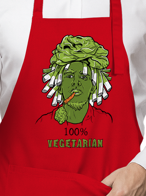 100% vegetáriánus kötény Red