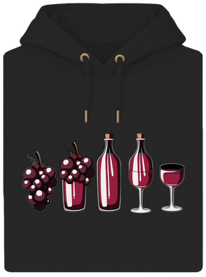 A vörösbor evolúciója unisex prémium pulóver Dark Black