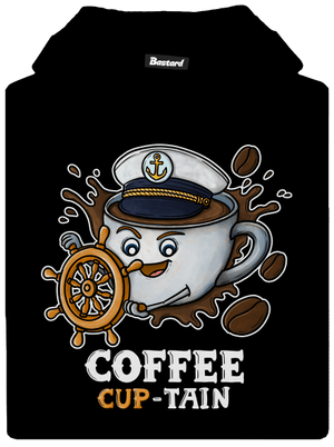 Coffee Cup-tain gyerek kenguruzsebes pulóver Black