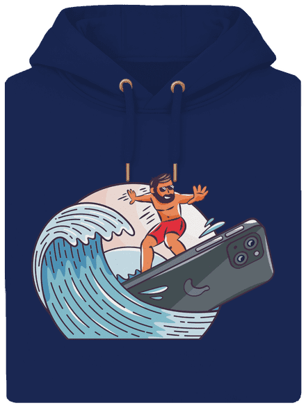 Szörfös vagyok unisex prémium pulóver Navy