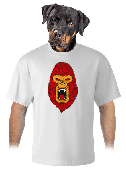 Gorilla face unisex túlméretezett póló White