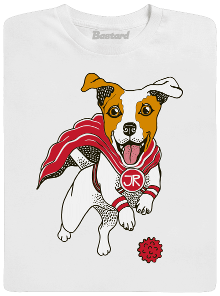 Jack Russell férfi hosszú ujjú póló White