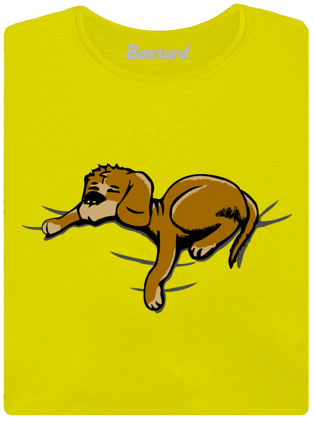 Alvó kutya prémium női póló Lemon