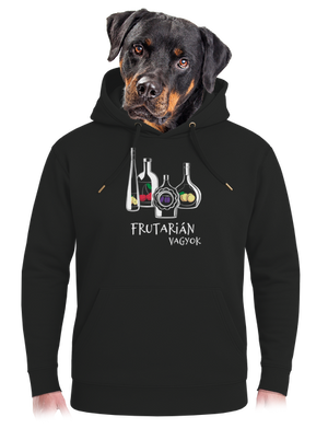 Frutarián unisex prémium pulóver Dark Black