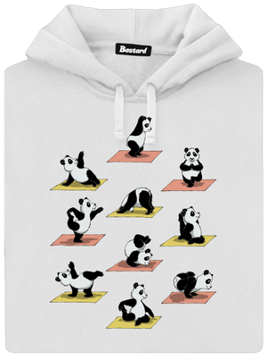 Panda jóga női kenguruzsebes pulóver White