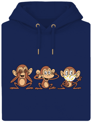 Kis majom unisex prémium pulóver Navy