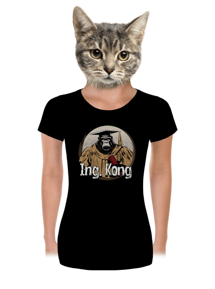 Ing. Kong prémium női póló Black