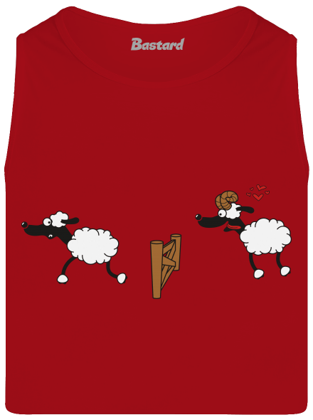 Sheeps in love férfi trikó Red
