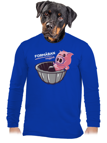 Formában férfi hosszú ujjú póló Royal Blue