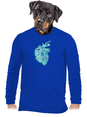 Érte dobog a szív férfi hosszú ujjú póló Royal Blue