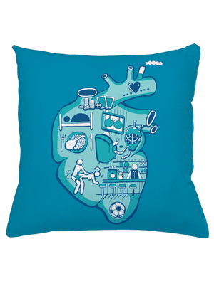 Érte dobog a szív párna Blue Turquoise