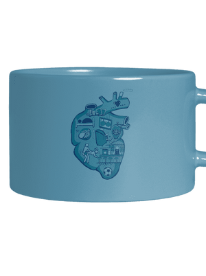 Érte dobog a szív macaron bögre Blue Macaron