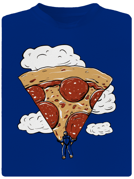 Pizza ejtőernyős férfi sportpóló Royal Blue Mal