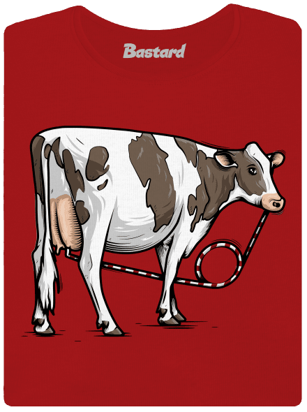 Cow drink prémium női póló Red Mal