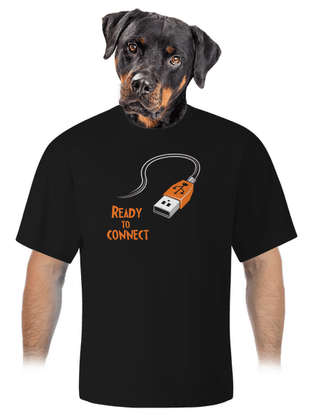USB csatlakozás unisex túlméretezett póló Black