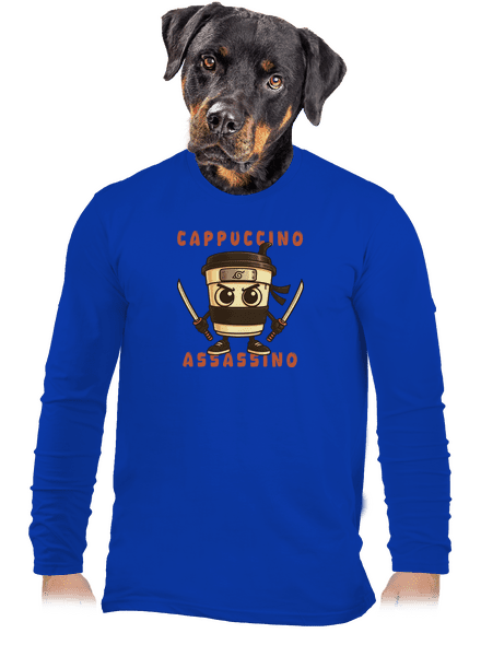 Cappuccino Assasino – Italian Brainrot férfi hosszú ujjú póló Royal Blue