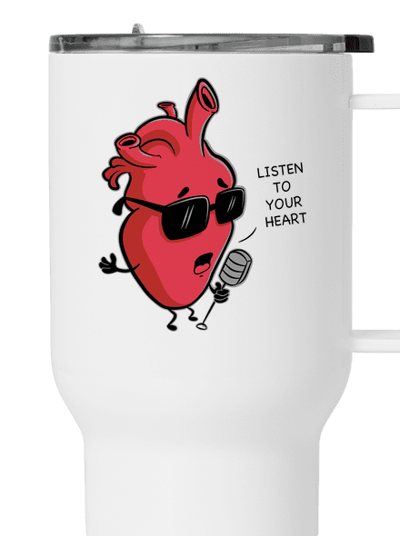 Listen to your heart termosz bögre White