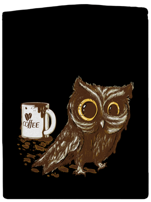 Koffeinfüggő bagoly cipzáras férfi pulóver Black