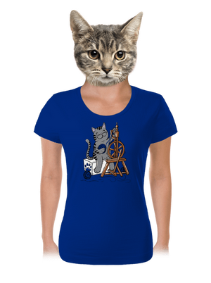 Dorombol a macska női póló Royal Blue Mal