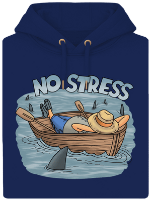 No stress unisex prémium pulóver Navy
