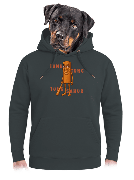 Tung Tung Tung Sahur – Italian Brainrot unisex prémium pulóver Charcoal