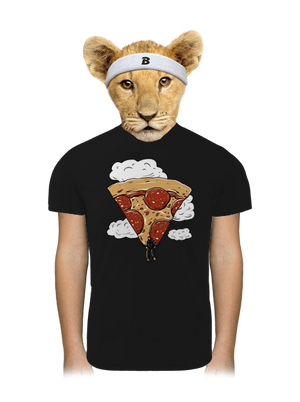 Pizza ejtőernyős gyerek sport póló Black