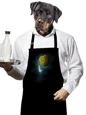 Moon cheese kötény Black