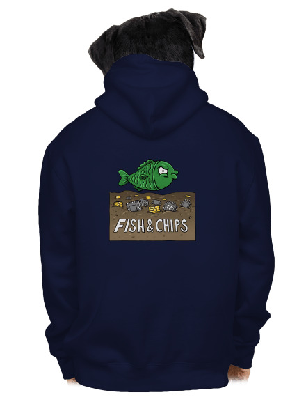 Fish and IT chips cipzáras férfi pulóver Navy