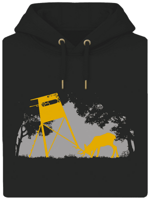 Erdei harmónia unisex prémium pulóver Dark Black