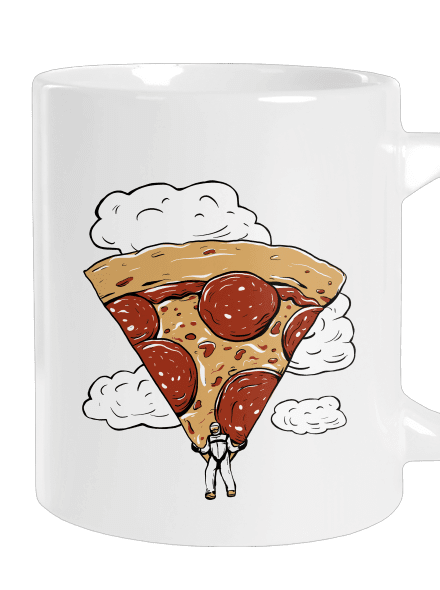 Pizza ejtőernyős nagy bögre White