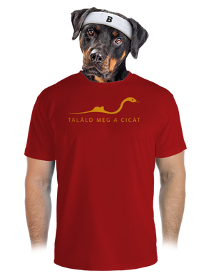 Találd meg a cicát férfi sportpóló Red Mal