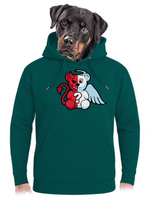 Angyal vagy ördög unisex prémium pulóver Emerald Green