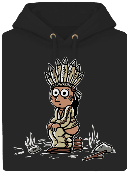 Indián unisex prémium pulóver Dark Black