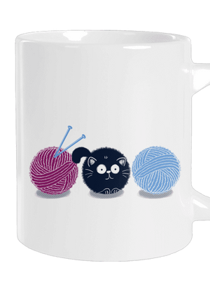 Macska nagy bögre White