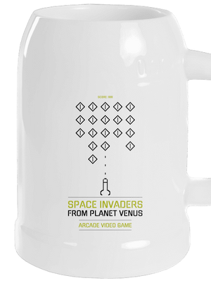 Space Invaders söröskorsó White