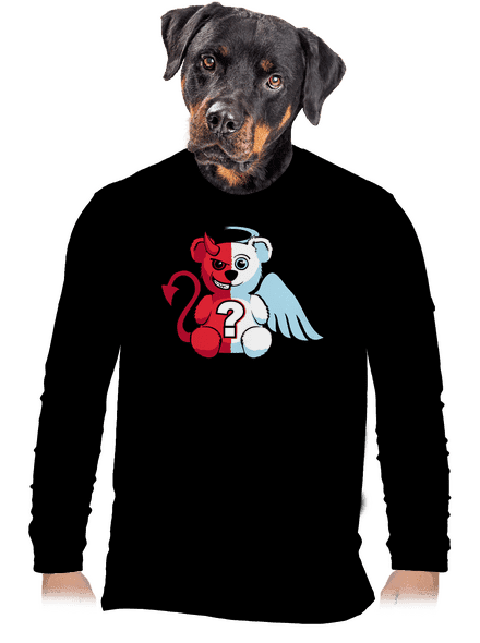 Angyal vagy ördög férfi hosszú ujjú póló Black