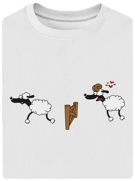 Sheeps in love unisex túlméretezett póló White